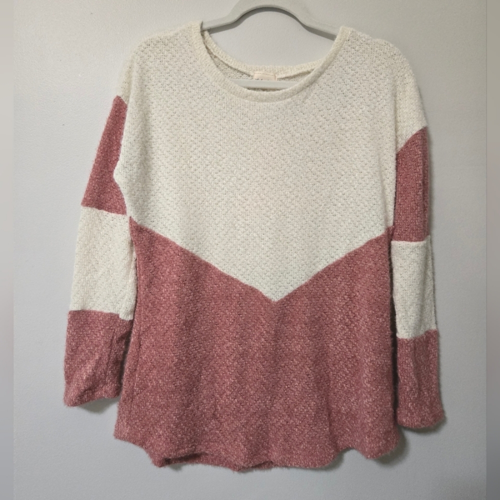 Sweater fall love melody soft NWOT comfy soft small color block